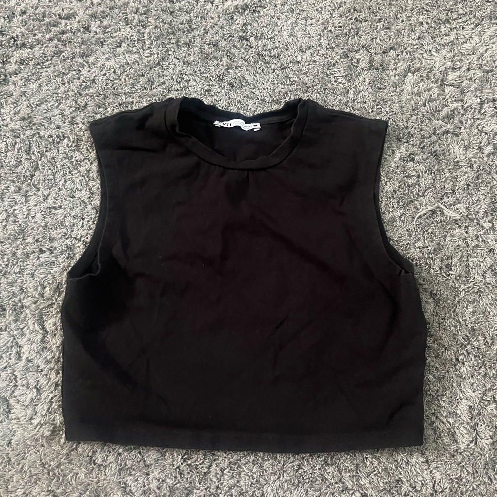 Zara Black Sleeveless Crop Top